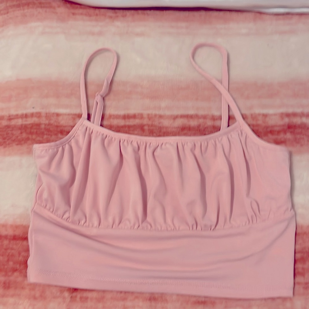 Pink cropped tank top